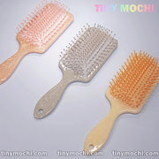 Marble Pattern Detangling Brush - Nordic Style Paddle Hair Brush for Dry and Wet Hair - Tiny Mochi