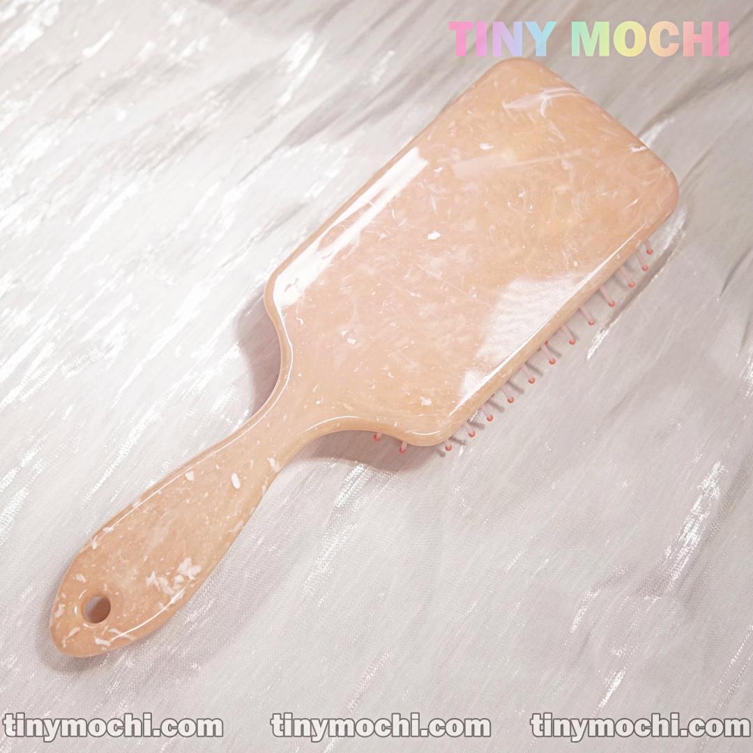Marble Pattern Detangling Brush - Nordic Style Paddle Hair Brush for Dry and Wet Hair - Tiny Mochi