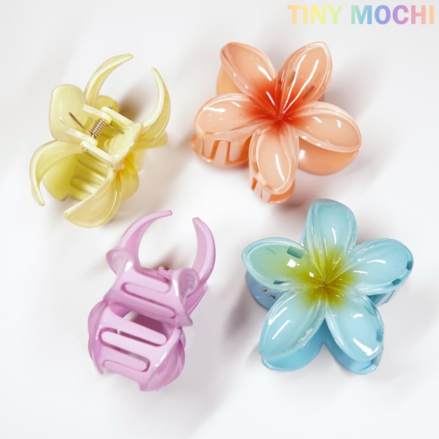 Plumeria Flower Hair Claw | Colorful Bloom Hair Clip – Stylish Floral Hair Accessory for Women and Girls - Tiny Mochi