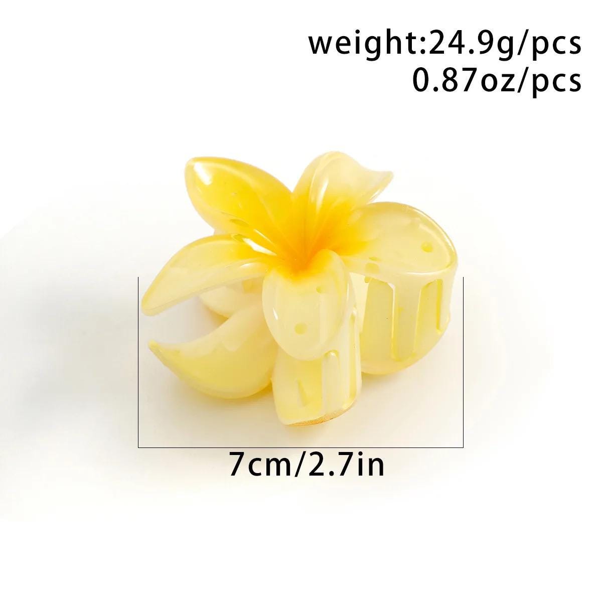 Plumeria Flower Hair Claw | Colorful Bloom Hair Clip – Stylish Floral Hair Accessory for Women and Girls - Tiny Mochi