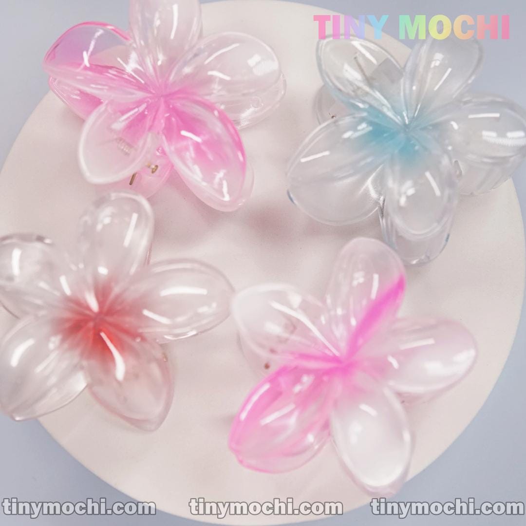 Plumeria Flower Hair Clip, Hair Claw Clip for Lady - Tiny Mochi