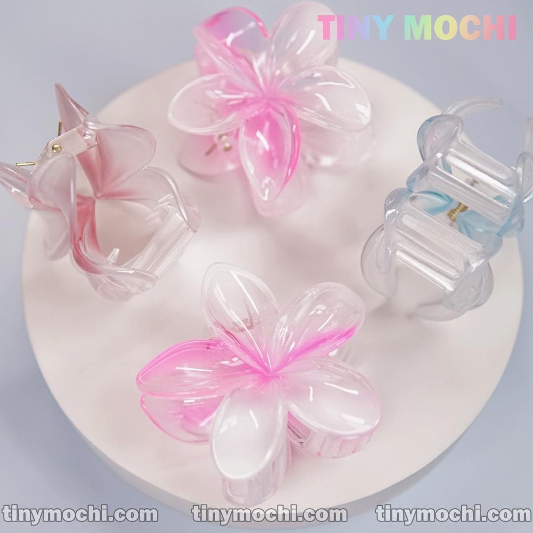 Plumeria Flower Hair Clip, Hair Claw Clip for Lady - Tiny Mochi