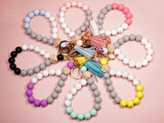 Elastic Keychain Bracelet - Handmade Bead Wristlet - Functional and Fashionable - Tiny Mochi