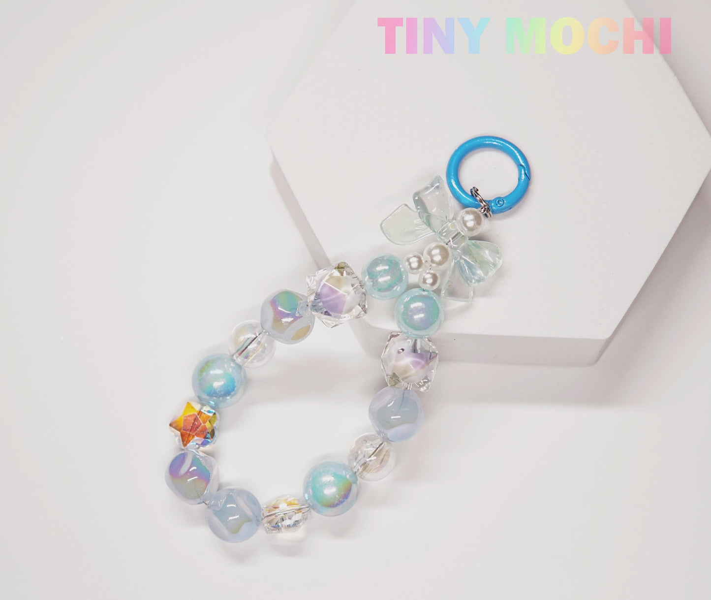 Adorable Faux Pearl Bag Charm Keyring - Perfect Backpack Companion - Tiny Mochi