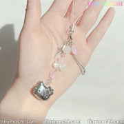 Pink Kitty Phone Charm – Kawaii Y2K Coquette Aesthetic Accessory - Tiny Mochi