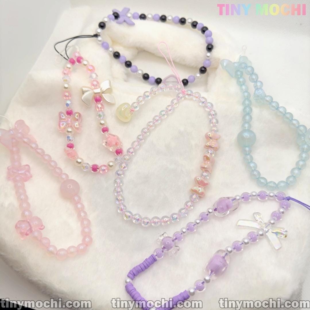 Y2K Inspired Beaded Phone Strap Collection - Fun Charms for Your Daily Essentials, AirPods, Camera & Accessories Phone - Tiny Mochi