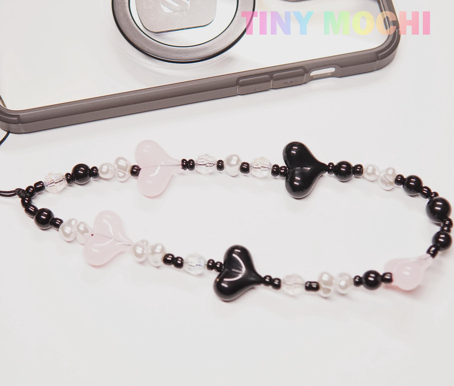 Y2K Aesthetic Phone Charms Set - Bear, Butterfly, Heart Charms on Colorful Lanyards - Tiny Mochi