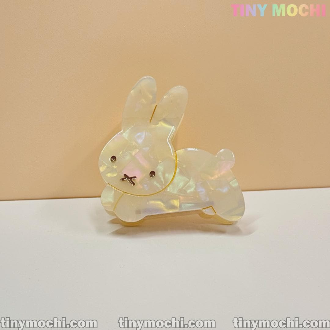 Iridescent Bunny Hair Clip | Cute Hair Claw for Thick Hair - Tiny Mochi