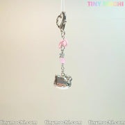 Pink Kitty Bow Charm – Cute Phone & Bag Accessory for Coquette Lovers - Tiny Mochi