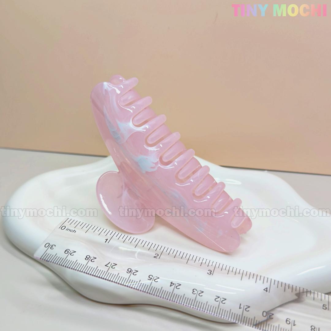 Large Marble Hair Claw Clip 11cm Crescent Acrylic Claw for Thick Hair Pastel Acetate Shark Clip for Women - Tiny Mochi
