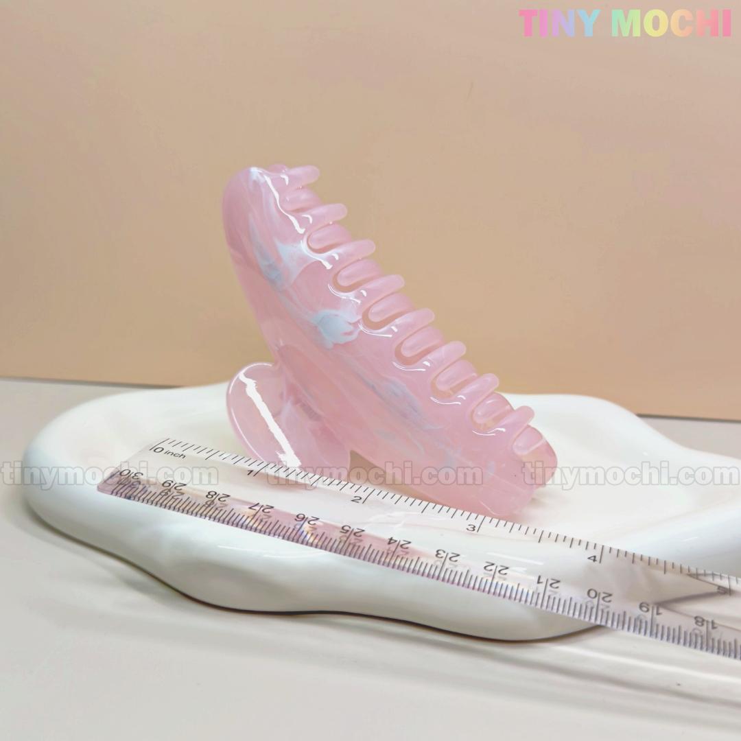 Large Marble Hair Claw Clip 11cm Crescent Acrylic Claw for Thick Hair Pastel Acetate Shark Clip for Women - Tiny Mochi