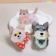 Add adorable flair to your hair with Tiny Mochis Kawaii Dog & Cat Hair Claw Clips—cute cartoon puppy and kitten accessories perfect for pet lovers. The Tiny Mochi logo is displayed at the top right.