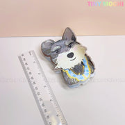 The Kawaii Dog & Cat Hair Claw Clips by Tiny Mochi are cute cartoon pet animal accessories for girls, perfect for puppy and kitten lovers. Featured is a Schnauzer design, shown beside a clear ruler on a white surface.