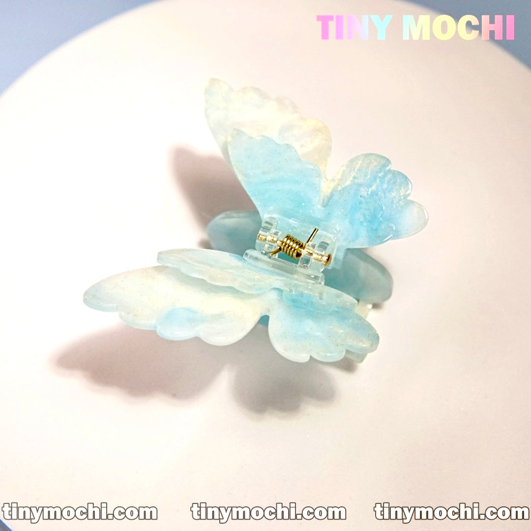 Temperament Elegant Butterfly Hair Claw Clip - Light Blue - Tiny Mochi