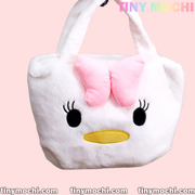 The Adorable Kawaii Handbag by Tiny Mochi features black eyes, long eyelashes, a yellow oval nose, and a big pink bow—an eye-catching accessory for fashionable kids and a standout gift.