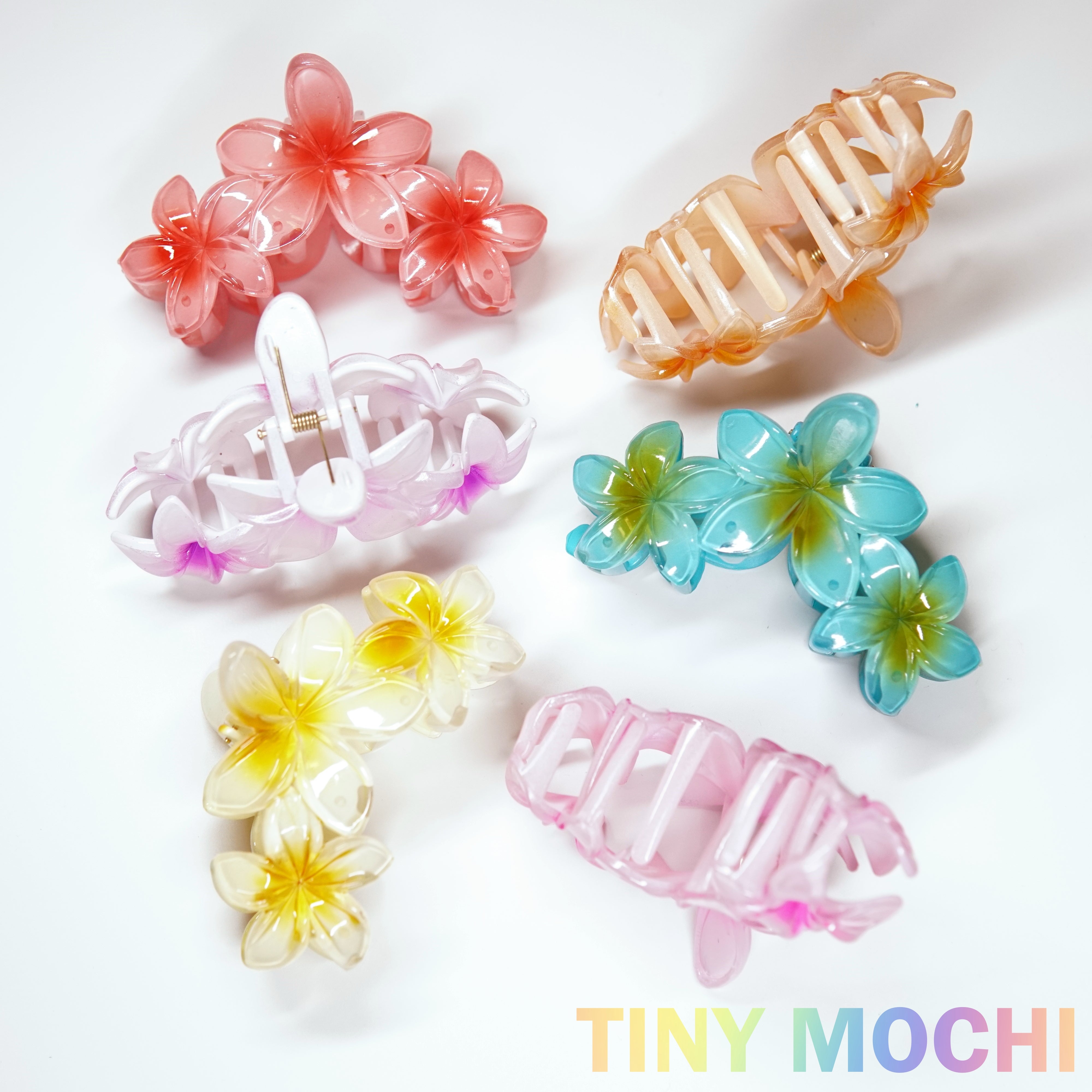 Large Colorful Flower, Non-Slip Hair Clips (4.13in/10.5cm) - Tiny Mochi