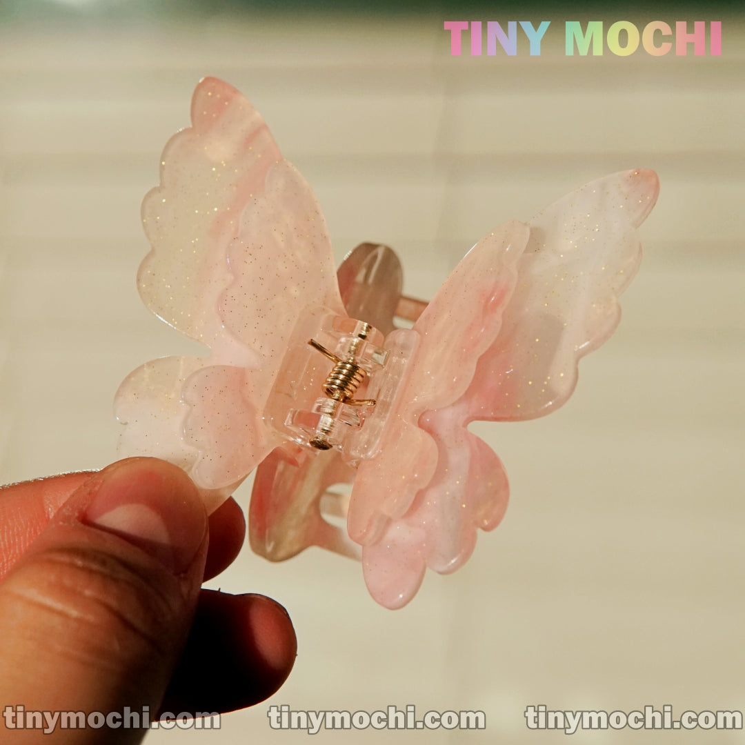 Elegant Acetate Hair Claw Clip with Double Layer Butterfly Design for Women and Girls