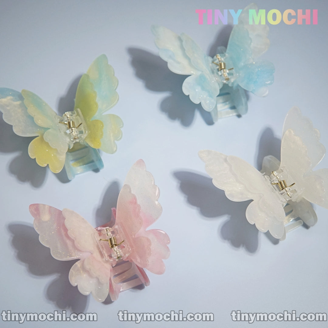 Elegant Acetate Hair Claw Clip with Double Layer Butterfly Design for Women and Girls