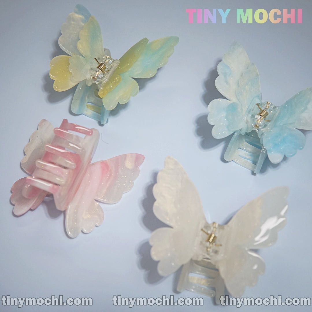 Elegant Acetate Hair Claw Clip with Double Layer Butterfly Design for Women and Girls