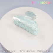 Cyan Pearl Acrylic Hair Clip - Elegant and Durable Hair Claw Accessory