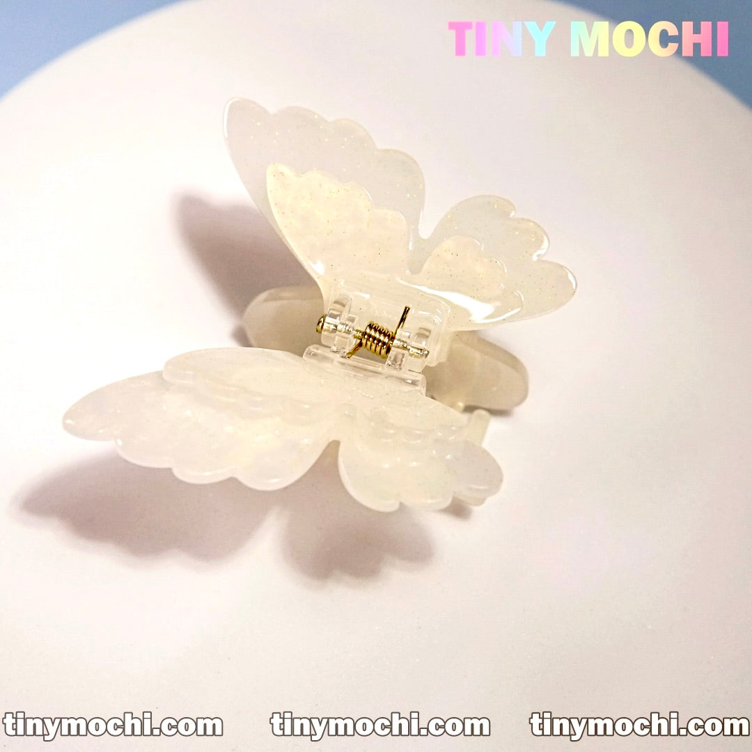 Temperament Elegant Butterfly Hair Claw Clip - White - Tiny Mochi