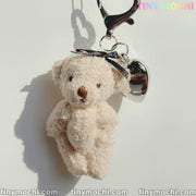Big Heart and Elegant Plush Bear Keychain – Cute Charm for Phones, Bags & More