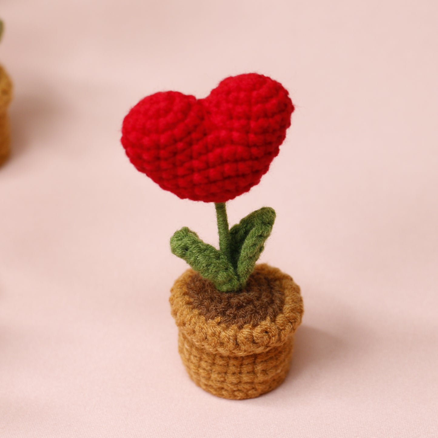 Crocheted Flower Pot – Unique Handmade Tulip for Home Decor, Teacher Gifts & Elegant Desk Display - Tiny Mochi