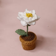 Crocheted Flower Pot – Unique Handmade Tulip for Home Decor, Teacher Gifts & Elegant Desk Display - Tiny Mochi