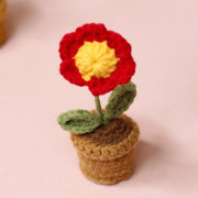 Crocheted Flower Pot – Unique Handmade Tulip for Home Decor, Teacher Gifts & Elegant Desk Display - Tiny Mochi