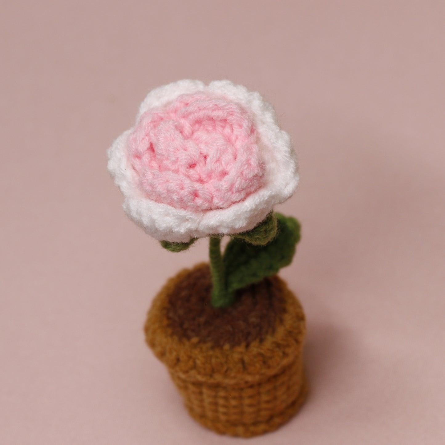 Beautiful Crochet Flower Pot – Handmade Tulip Desk Decor & Personalized Gift Idea for Teachers - Tiny Mochi