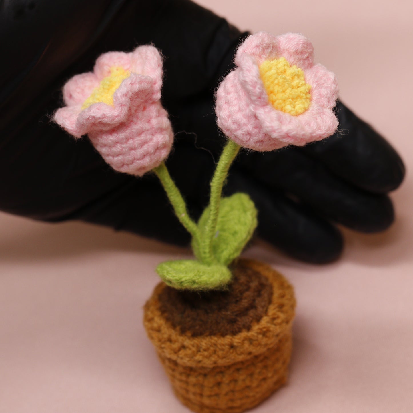Beautiful Crochet Flower Pot – Handmade Tulip Desk Decor & Personalized Gift Idea for Teachers - Tiny Mochi