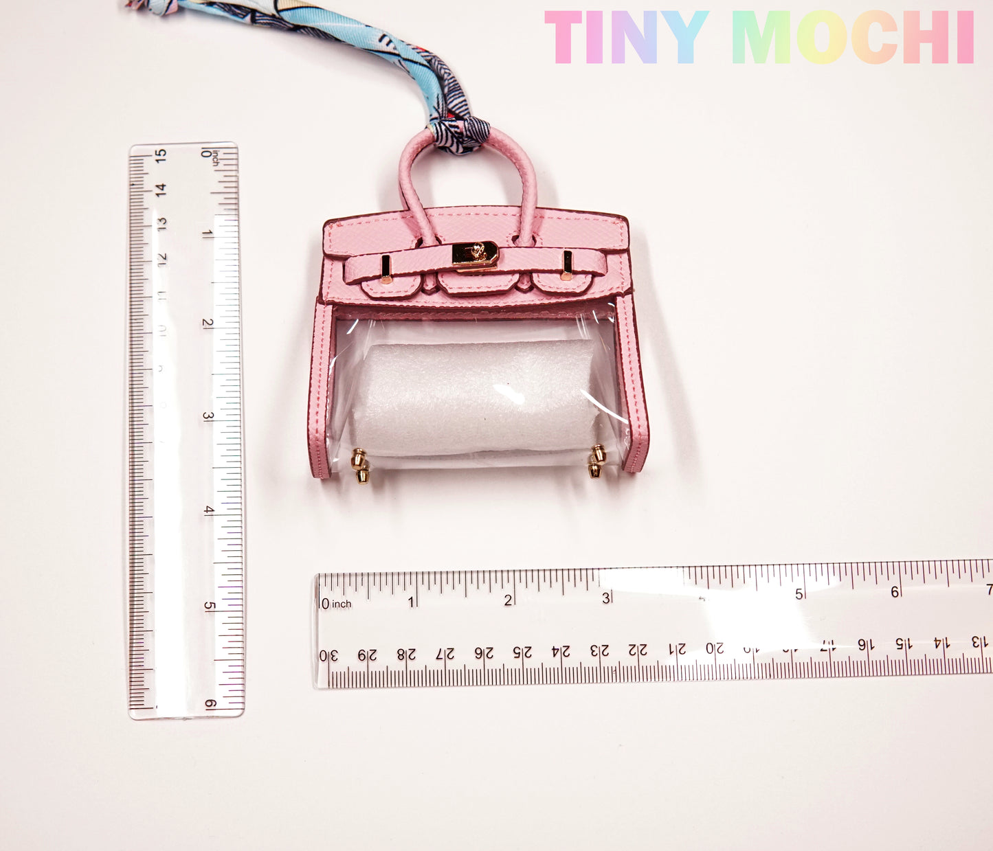 Car Key Mini Handbag, Car Key Case, Small Transparent Car Key Wallet with Handle Cute Mini Leather Handbag Pendant - Tiny Mochi