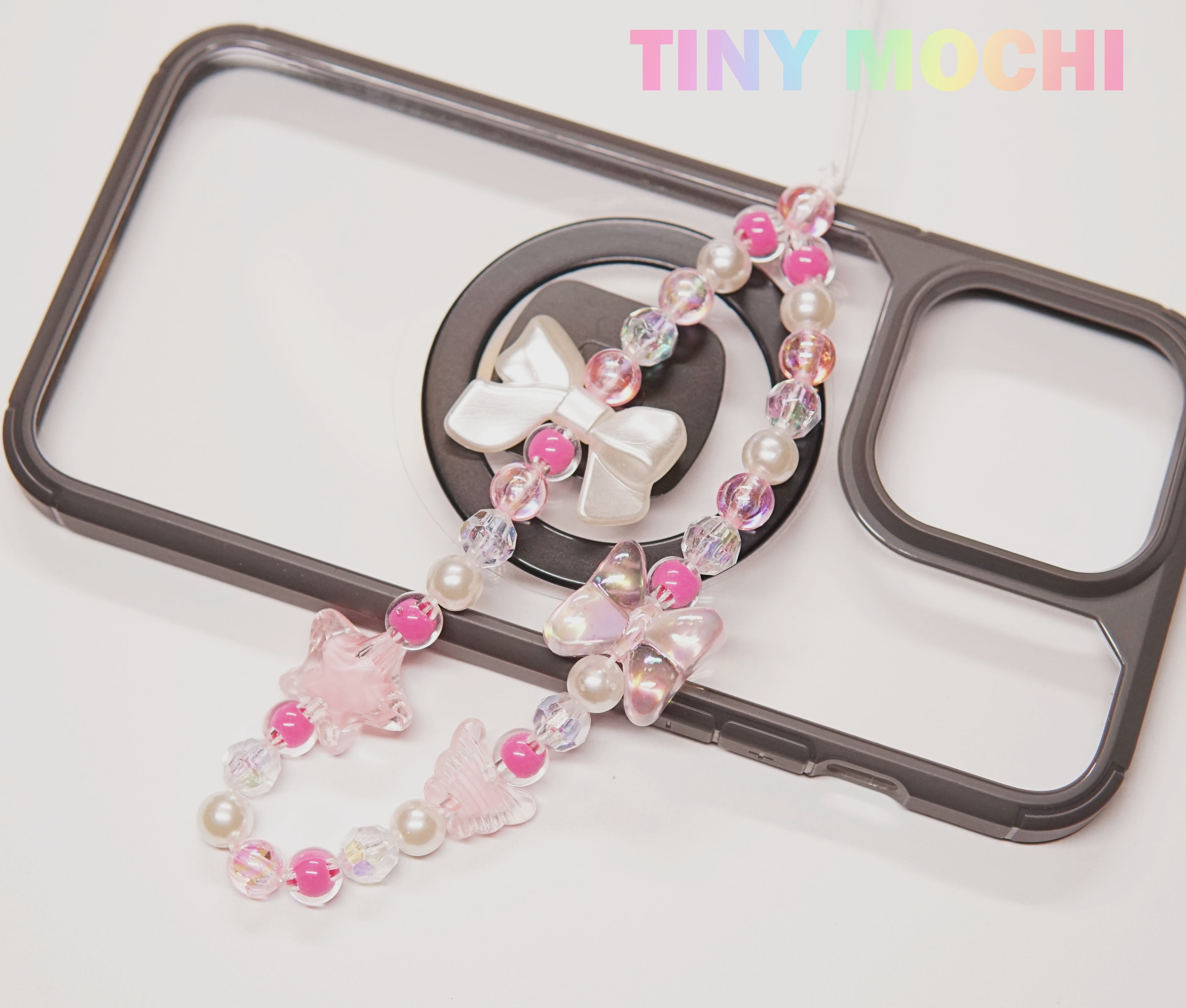 Beaded camera and cell phone wrist strap, keychain - Tiny Mochi