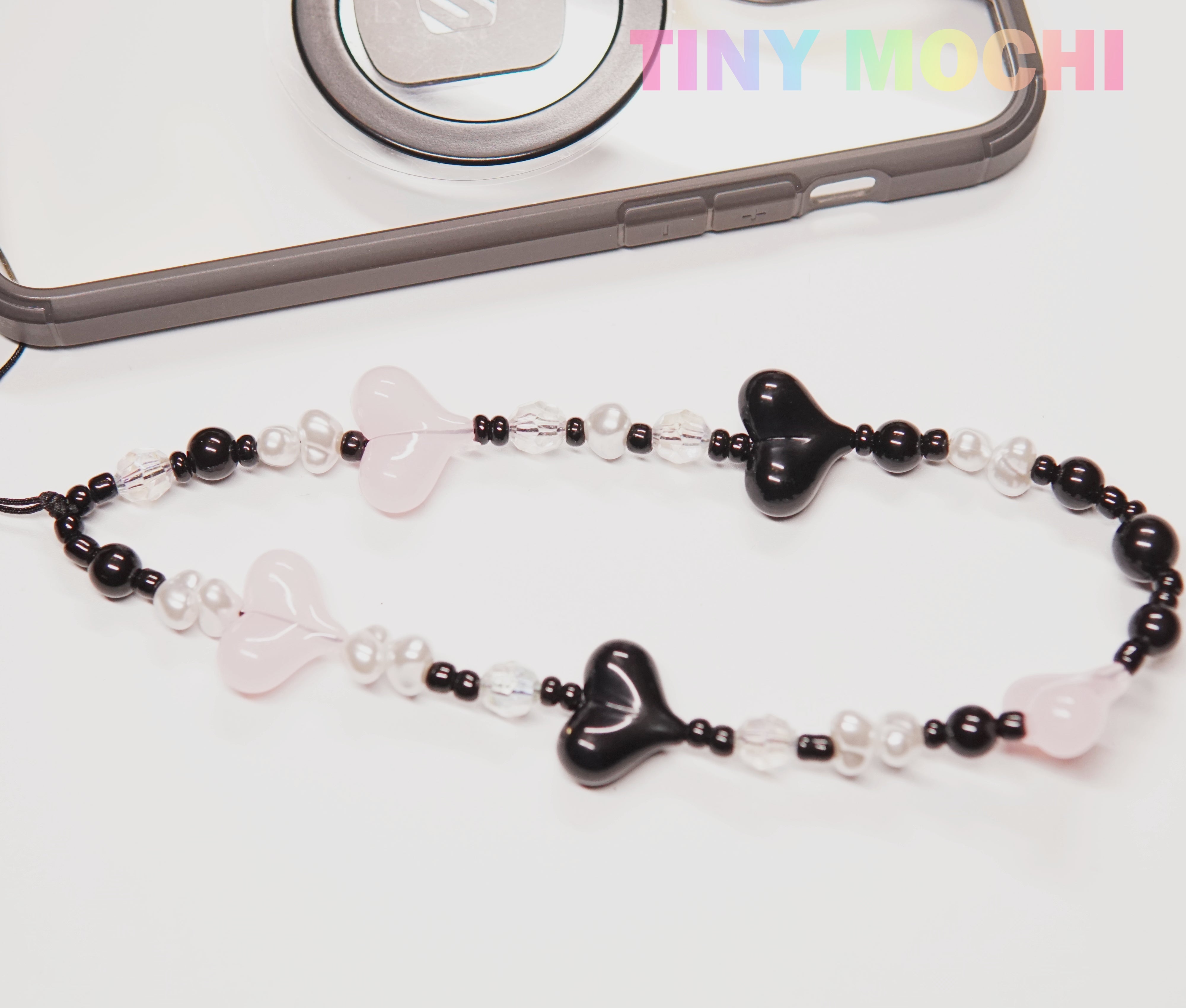 Beaded camera and cell phone wrist strap, keychain - Tiny Mochi