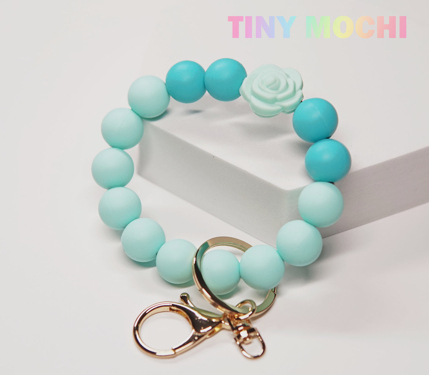 Flower Silicone Beads Elastic Keychain - Tiny Mochi