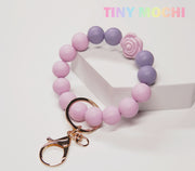 Flower Silicone Beads Elastic Keychain - Tiny Mochi