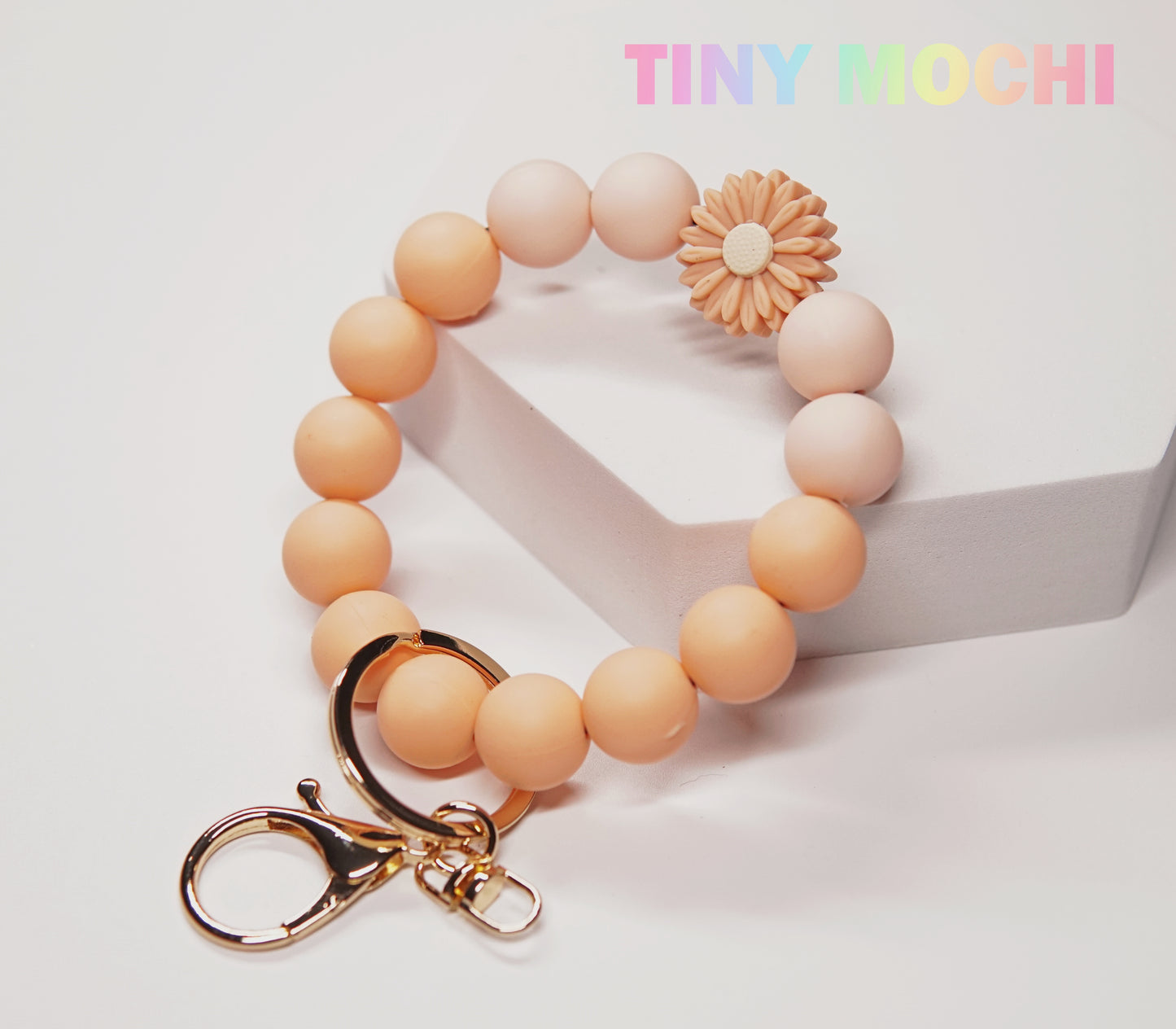 Flower Silicone Beads Elastic Keychain - Tiny Mochi