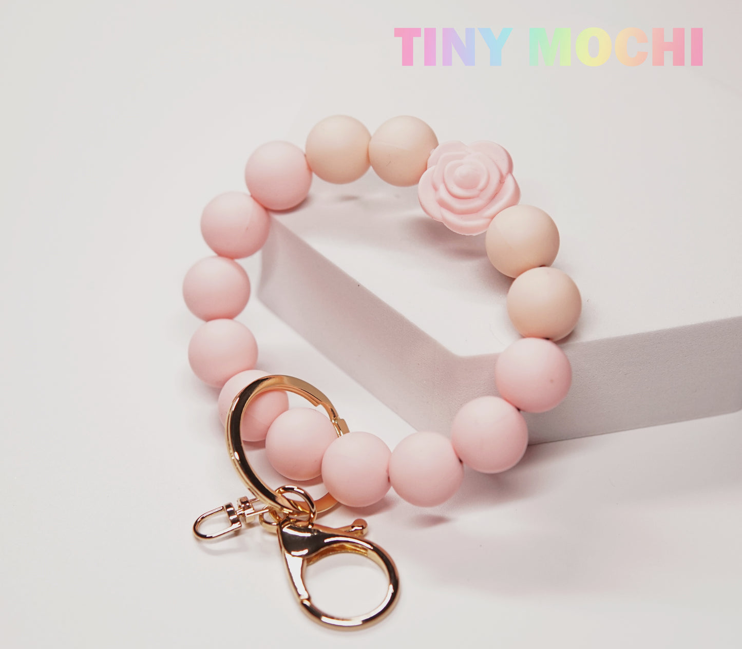 Flower Silicone Beads Elastic Keychain - Tiny Mochi