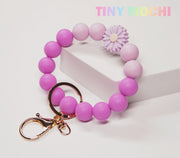 Flower Silicone Beads Elastic Keychain - Tiny Mochi