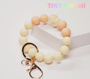 Flower Silicone Beads Elastic Keychain - Tiny Mochi