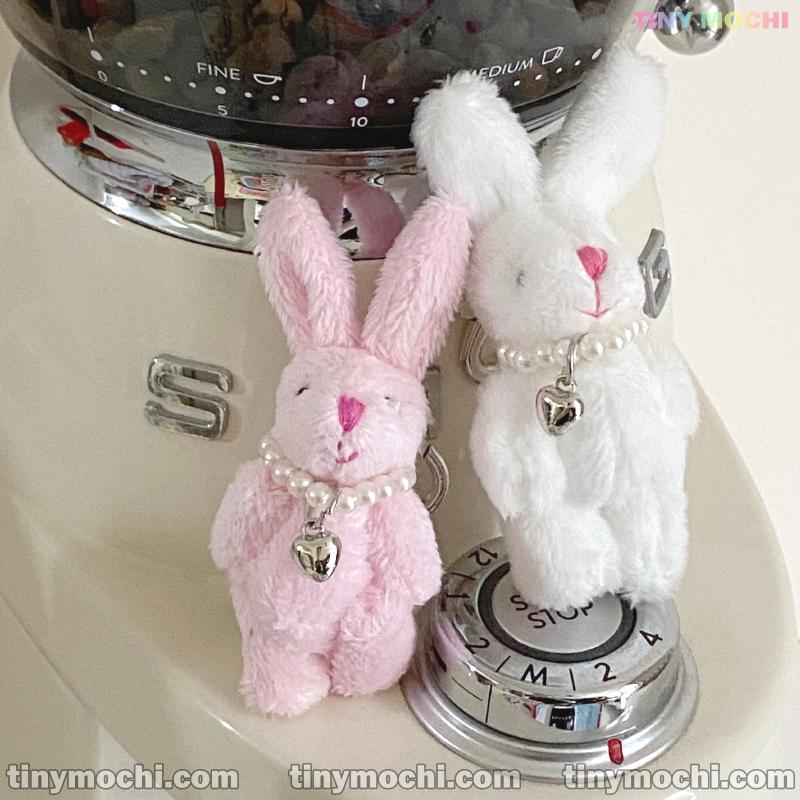 Cute Bunny Keychain - Including Heart Hook - Tiny Mochi
