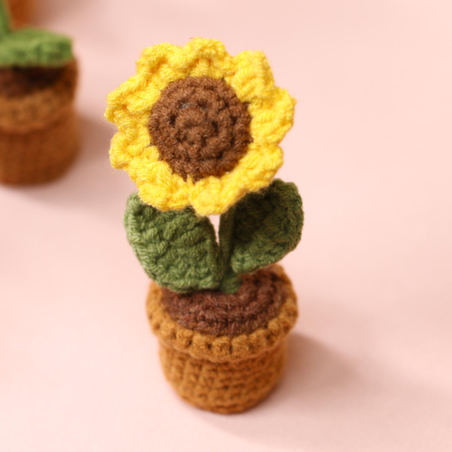 Crocheted Flower Pot – Unique Handmade Tulip for Home Decor, Teacher Gifts & Elegant Desk Display - Tiny Mochi