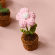 Crocheted Flower Pot – Unique Handmade Tulip for Home Decor, Teacher Gifts & Elegant Desk Display - Tiny Mochi