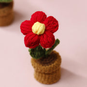 Crocheted Flower Pot – Unique Handmade Tulip for Home Decor, Teacher Gifts & Elegant Desk Display - Tiny Mochi
