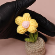 Beautiful Crochet Flower Pot – Handmade Tulip Desk Decor & Personalized Gift Idea for Teachers - Tiny Mochi