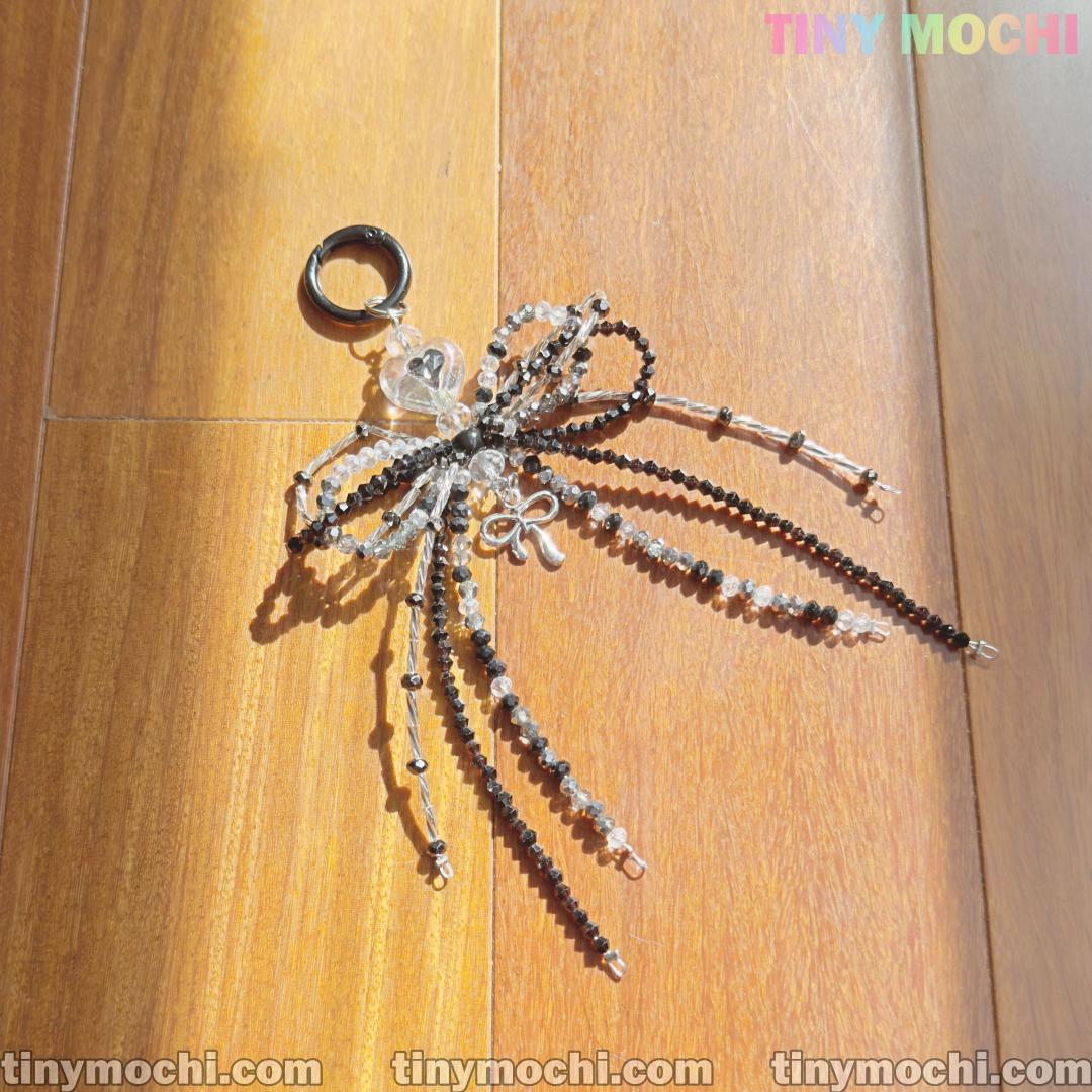Elegant Sparkling Bow Bag Charm - Must-Have for Bag & Key Add-On - Tiny Mochi