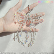 Crystal Bow Pearl Keychains - Aesthetic Accessories for Bags, Keys & More - Tiny Mochi