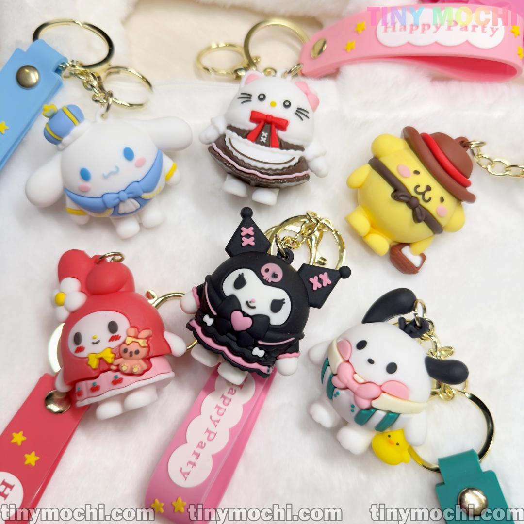Cute Kawaii Character Keychains — Adorable 3D Anime-Inspired Keychains with Straps, Perfect for Bags, Keys, and Unique Gift Ideas - Tiny Mochi