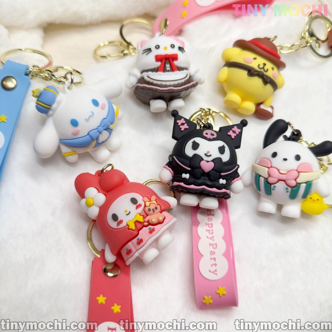 Cute Kawaii Character Keychains — Adorable 3D Anime-Inspired Keychains with Straps, Perfect for Bags, Keys, and Unique Gift Ideas - Tiny Mochi