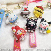 Cute Kawaii Character Keychains — Adorable 3D Anime-Inspired Keychains with Straps, Perfect for Bags, Keys, and Unique Gift Ideas - Tiny Mochi